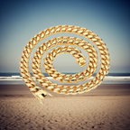 Hip-Hop Cuban-Link-Kette gold 8 mm Stärke - verschiedene Längen