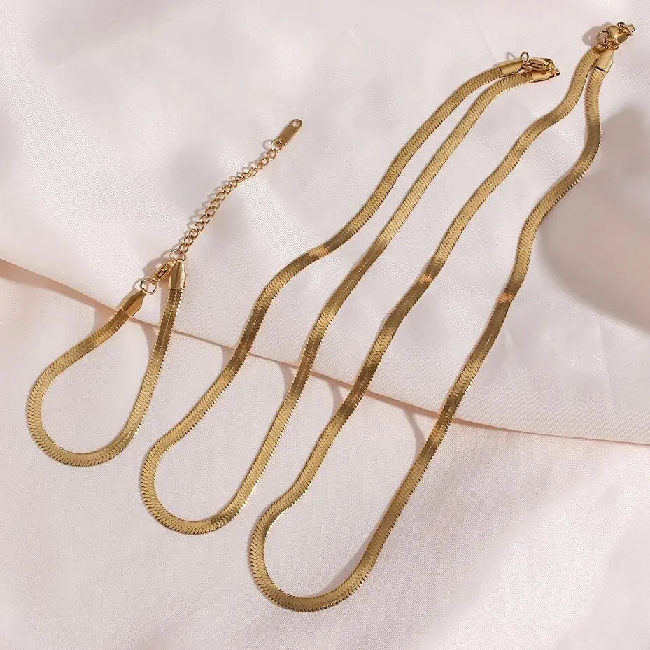 Schmuckset  Halskette und Armband gold und silber