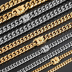 Hip-Hop Cuban-Link-Kette gold 8 mm Stärke - verschiedene Längen