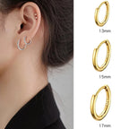 Glänzende Creolen Ohrringe 925 Silber goldfarben - 3 Größen