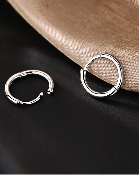 Glänzende Creolen Ohrringe 925 Silber goldfarben - 3 Größen