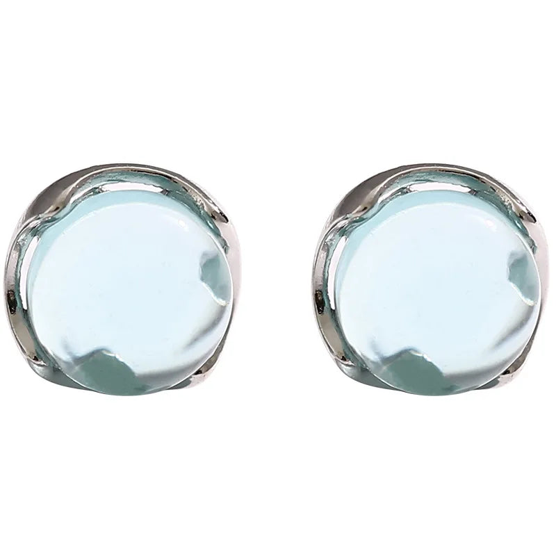 925 Sterling Silber Steckerohrringe - himmelblau!