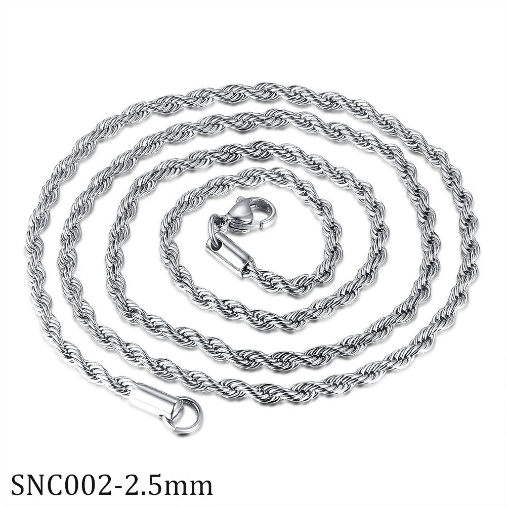 Twisted Rope Necklace in Gold Plated Stainless Steel