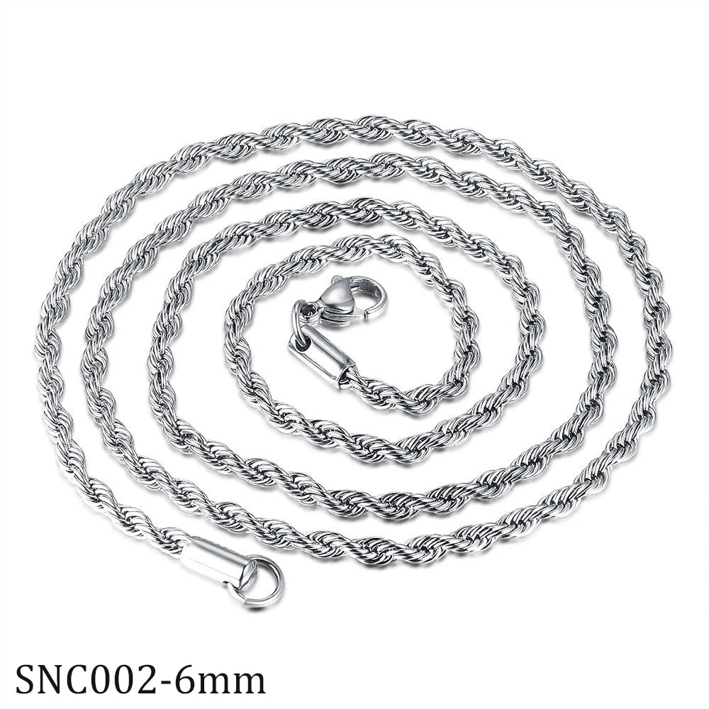 Twisted Rope Necklace in Gold Plated Stainless Steel
