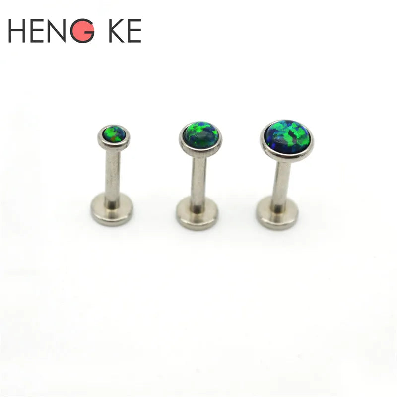 Opalstein-Labret Stecker  - Funkelnder Körperschmuck - in sämtlichen Farben