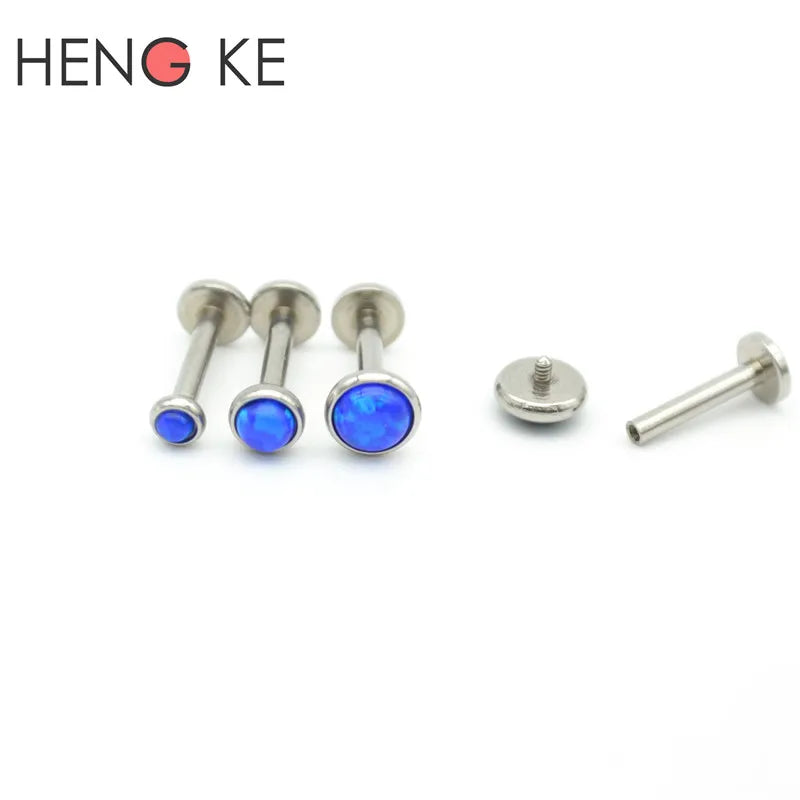 Opalstein-Labret Stecker  - Funkelnder Körperschmuck - in sämtlichen Farben