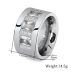 Frauenring aus Edelstahl mit Zirkonsteine in eleganter Steinoptik in silber