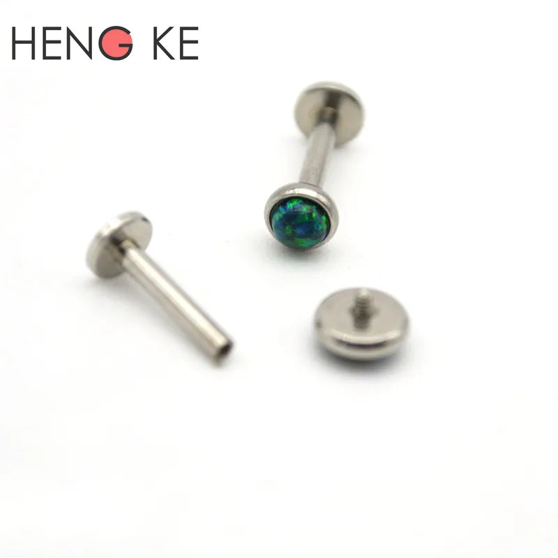 Opalstein-Labret Stecker  - Funkelnder Körperschmuck - in sämtlichen Farben