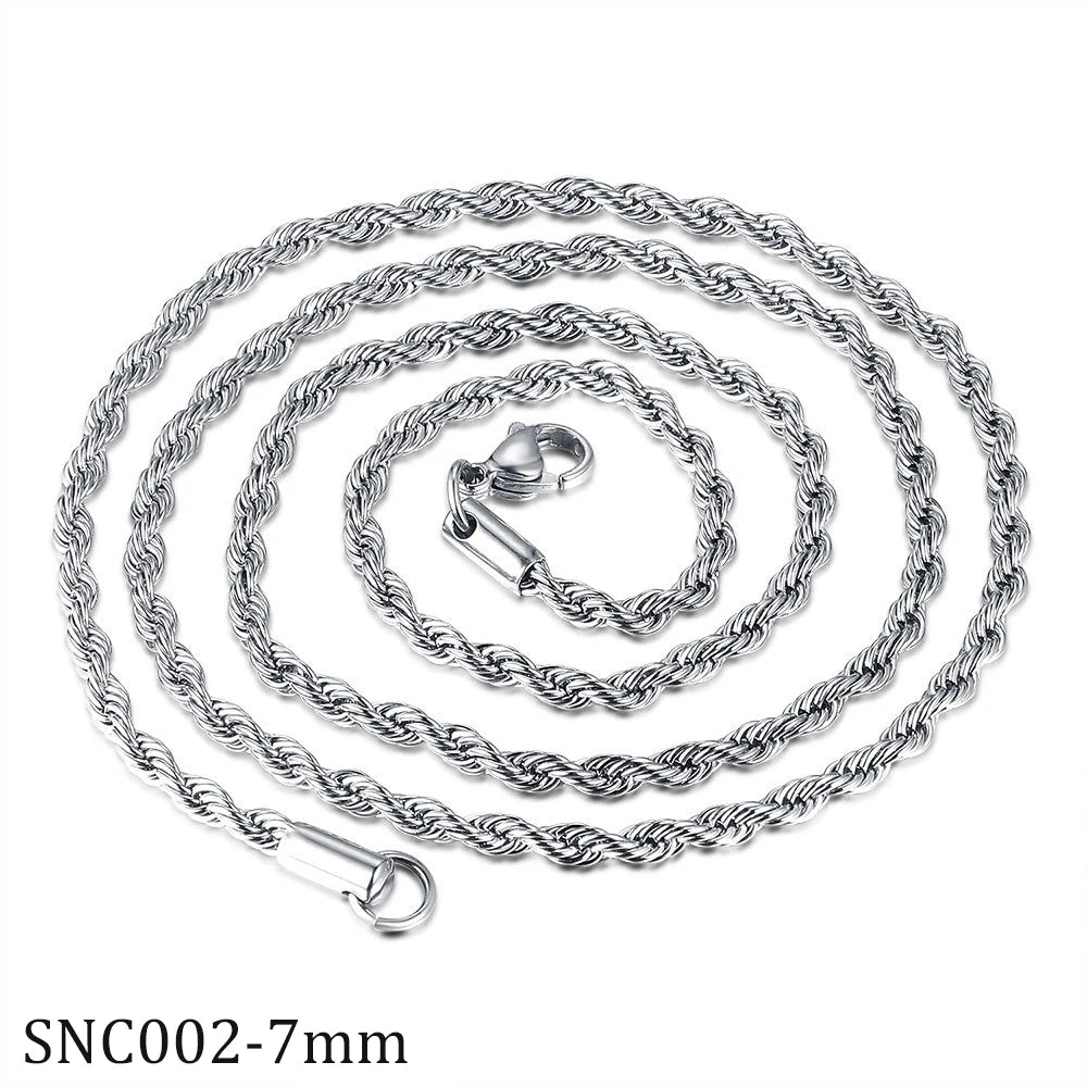 Twisted Rope Necklace in Gold Plated Stainless Steel