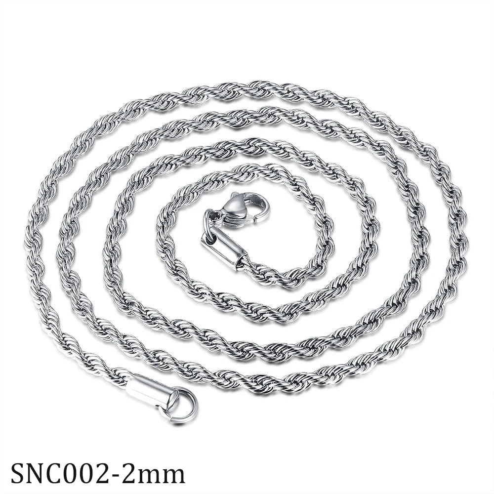 Twisted Rope Necklace in Gold Plated Stainless Steel