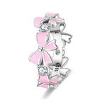 Original 925er Sterlingsilber, rosa herzförmige Kronenringe - Teil 1