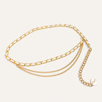 Modische mehrlagige Metall-Taillenkette für Damen, vielseitig einsetzbar als Gürtel- oder Kleid-Accessoire – ideal für trendige und elegante Outfits.