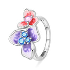 Original 925er Sterlingsilber, rosa herzförmige Kronenringe - Teil2