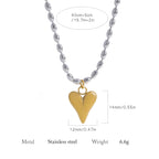 18 Karat vergoldete Edelstahl-Halskette mit Herz-Anhänger