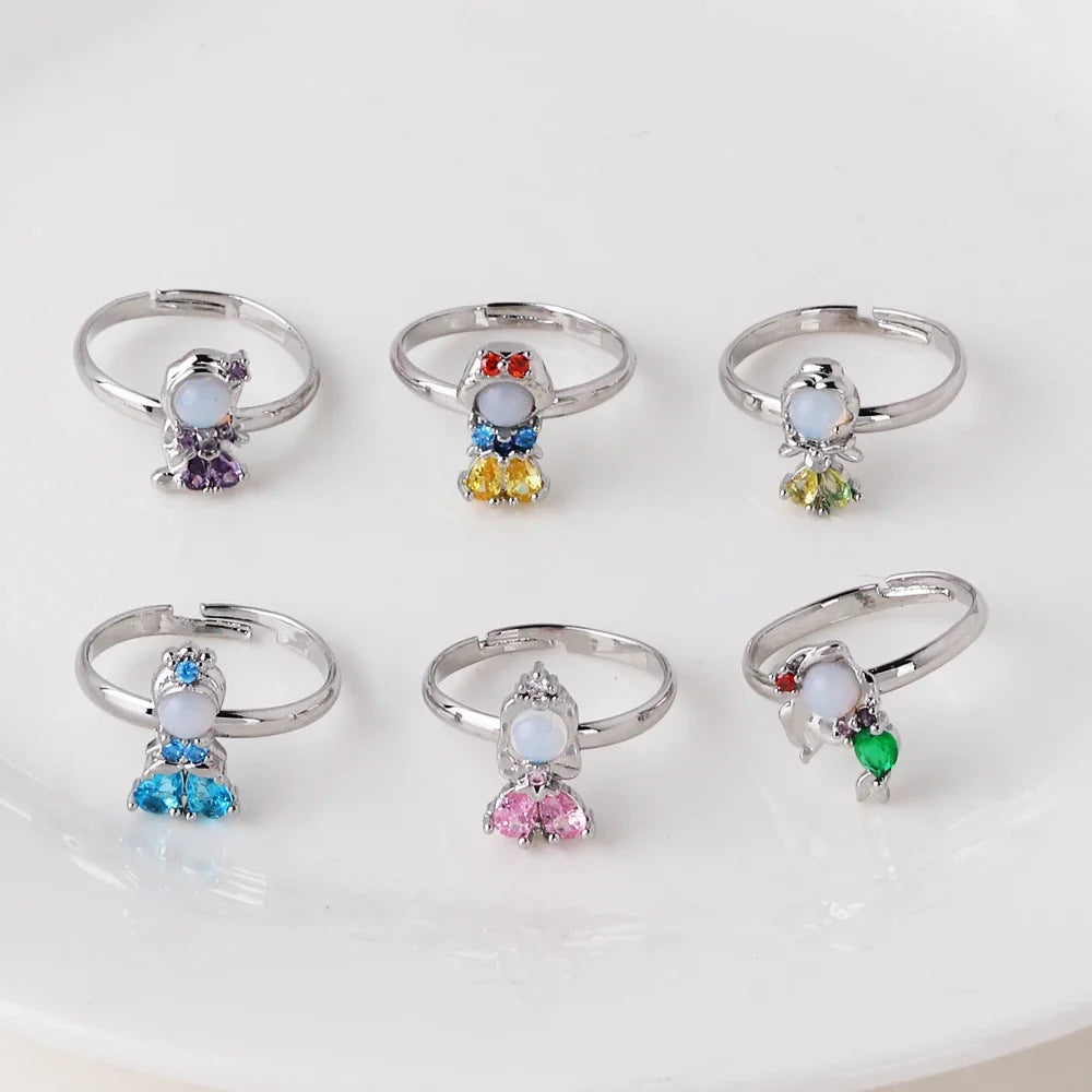 Zahle2 get 3! Kreativer Prinzessinnen-Ring – Verstellbarer Damenring mit Zirkonia im Märchen-Design