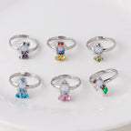 Zahle2 get 3! Kreativer Prinzessinnen-Ring – Verstellbarer Damenring mit Zirkonia im Märchen-Design