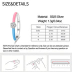 Original 925er Sterlingsilber, rosa herzförmige Kronenringe - Teil2