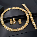 Luxus-Schmuckset für Damen im Dubai-Stil – Elegante Perlen-Halskette mit passendem Armband, Ring und Ohrringen