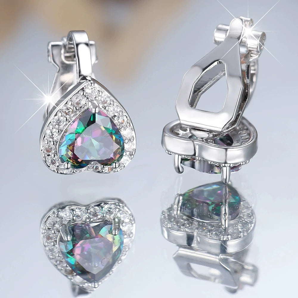 Clip-Ohrringe mit Zirkonia vergoldet und verschiedene Farben