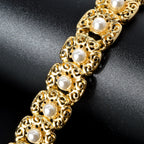 Luxus-Schmuckset für Damen im Dubai-Stil – Elegante Perlen-Halskette mit passendem Armband, Ring und Ohrringen
