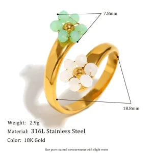 Cocktailring - Ring offen 18k Vergoldung und Zirkoniastein - verschiedene Varianten