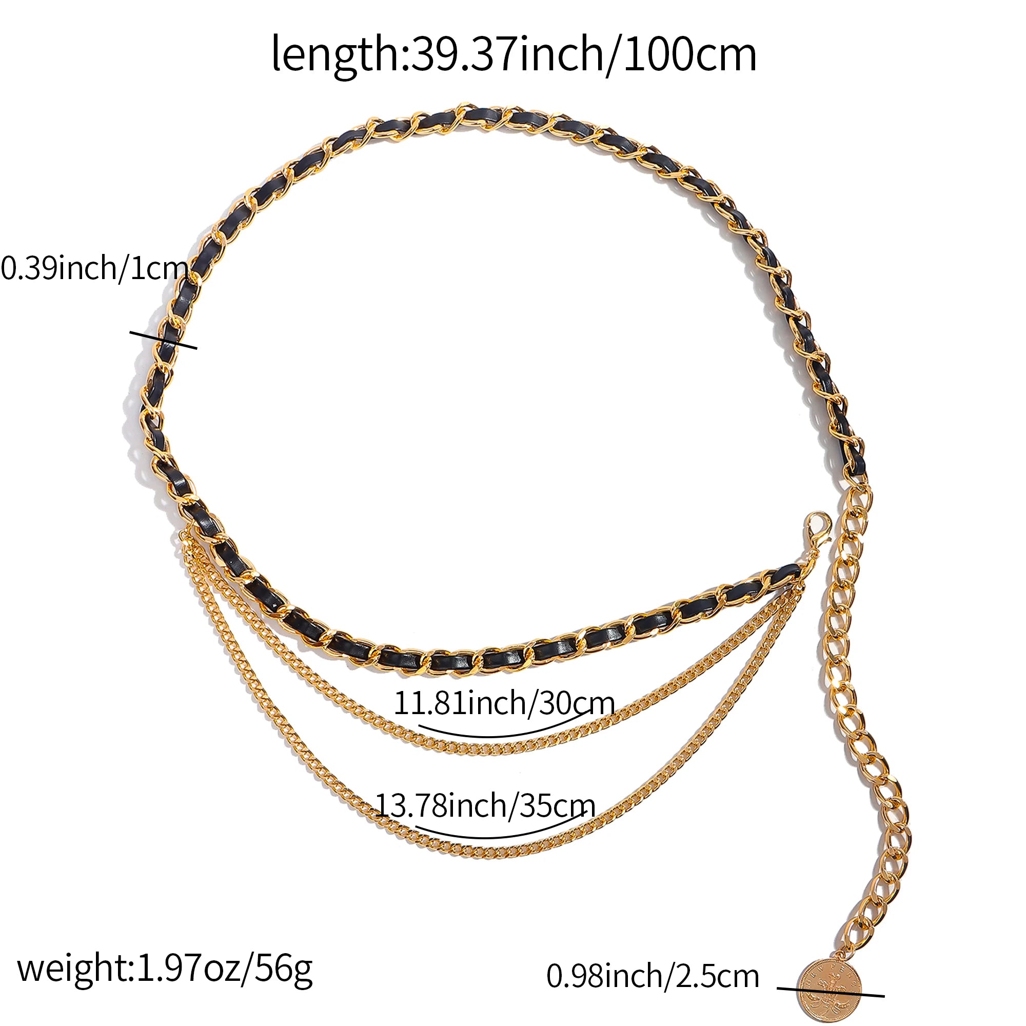 Modische mehrlagige Metall-Taillenkette für Damen, vielseitig einsetzbar als Gürtel- oder Kleid-Accessoire – ideal für trendige und elegante Outfits.