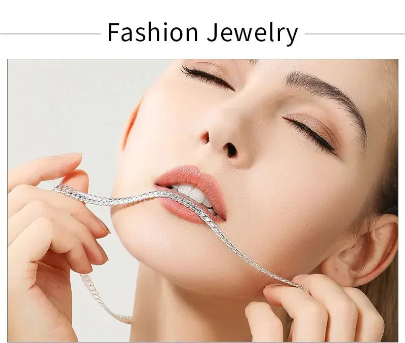 18K Gold und Silber verschiedene Längen Halsketten