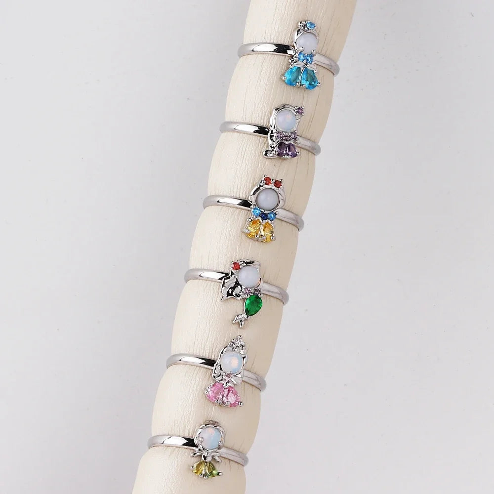 Zahle2 get 3! Kreativer Prinzessinnen-Ring – Verstellbarer Damenring mit Zirkonia im Märchen-Design