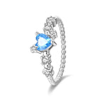 Original 925er Sterlingsilber, rosa herzförmige Kronenringe - Teil 1