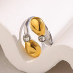 Cocktailring - Ring offen 18k Vergoldung und Zirkoniastein - verschiedene Varianten