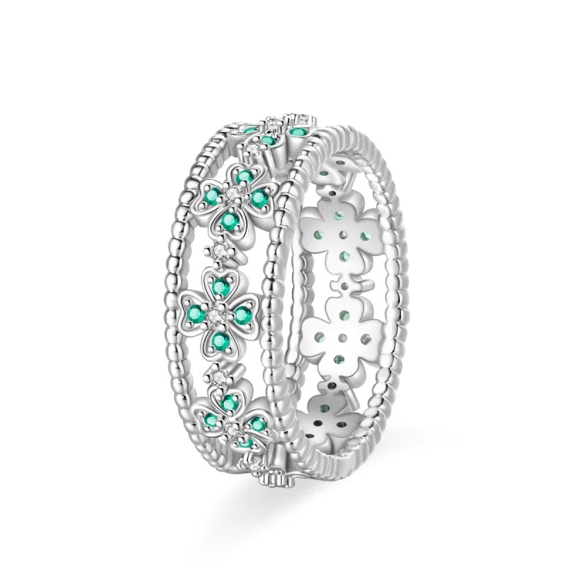 Original 925er Sterlingsilber, rosa herzförmige Kronenringe