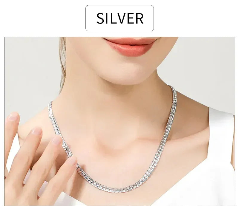 18K Gold und Silber verschiedene Längen Halsketten