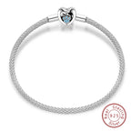 Armband Silber 925 - Blaues Herz