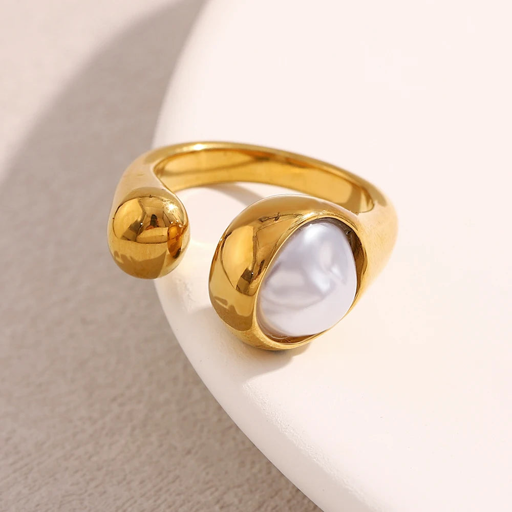 Cocktailring - Ring offen 18k Vergoldung und Zirkoniastein - verschiedene Varianten