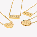 11:11 Rechteckige Halskette mit Anhängerplatte 18k vergoldet