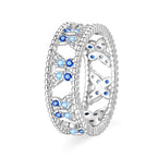 Original 925er Sterlingsilber, rosa herzförmige Kronenringe - Teil 1