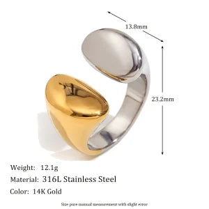 Cocktailring - Ring offen 18k Vergoldung und Zirkoniastein - verschiedene Varianten