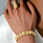 Luxus-Schmuckset für Damen im Dubai-Stil – Elegante Perlen-Halskette mit passendem Armband, Ring und Ohrringen