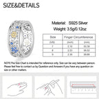 Original 925er Sterlingsilber, rosa herzförmige Kronenringe - Teil2