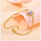 Damenarmband Sun Charms – handgefertigtes, verstellbares Armband mit Zirkonia-Verzierung und feiner Kettenstruktur, modisches mehrlagiges Schmuckstück