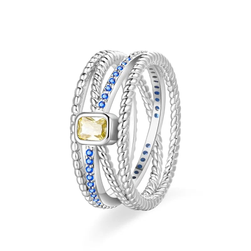 Original 925er Sterlingsilber, rosa herzförmige Kronenringe