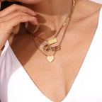 11:11 Rechteckige Halskette mit Anhängerplatte 18k vergoldet