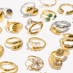 Cocktailring - Ring offen 18k Vergoldung und Zirkoniastein - verschiedene Varianten