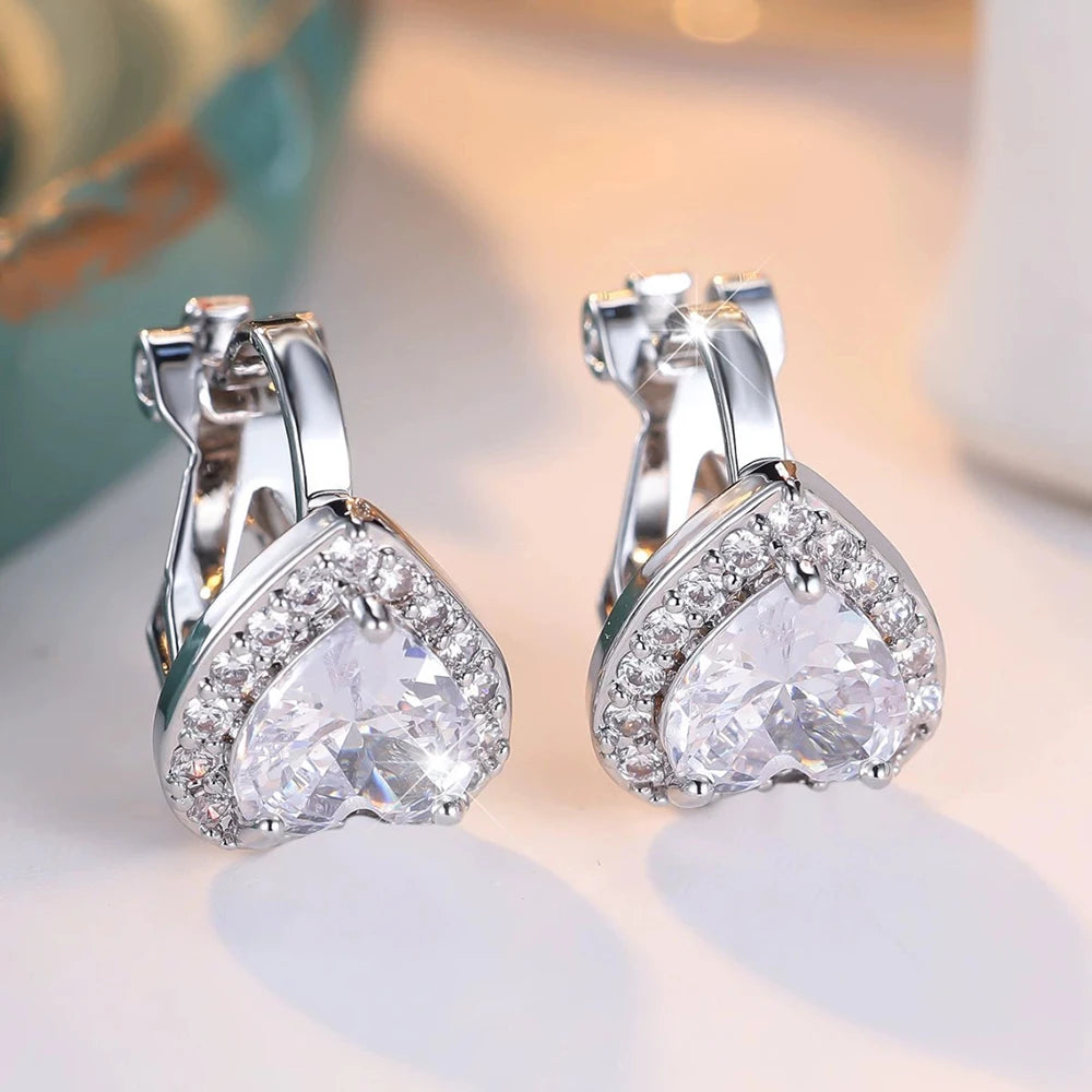 Clip-Ohrringe mit Zirkonia vergoldet und verschiedene Farben