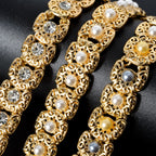 Luxus-Schmuckset für Damen im Dubai-Stil – Elegante Perlen-Halskette mit passendem Armband, Ring und Ohrringen