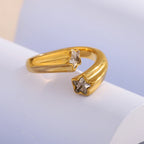 Cocktailring - Ring offen 18k Vergoldung und Zirkoniastein - verschiedene Varianten