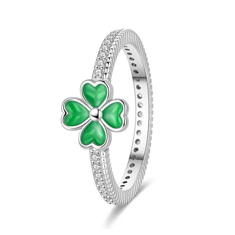 Original 925er Sterlingsilber, rosa herzförmige Kronenringe