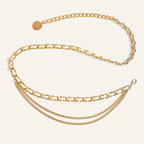 Modische mehrlagige Metall-Taillenkette für Damen, vielseitig einsetzbar als Gürtel- oder Kleid-Accessoire – ideal für trendige und elegante Outfits.