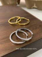 Moderne 925 Sterling Silber Kreis-Ohrringe