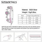 Original 925er Sterlingsilber, rosa herzförmige Kronenringe - Teil2